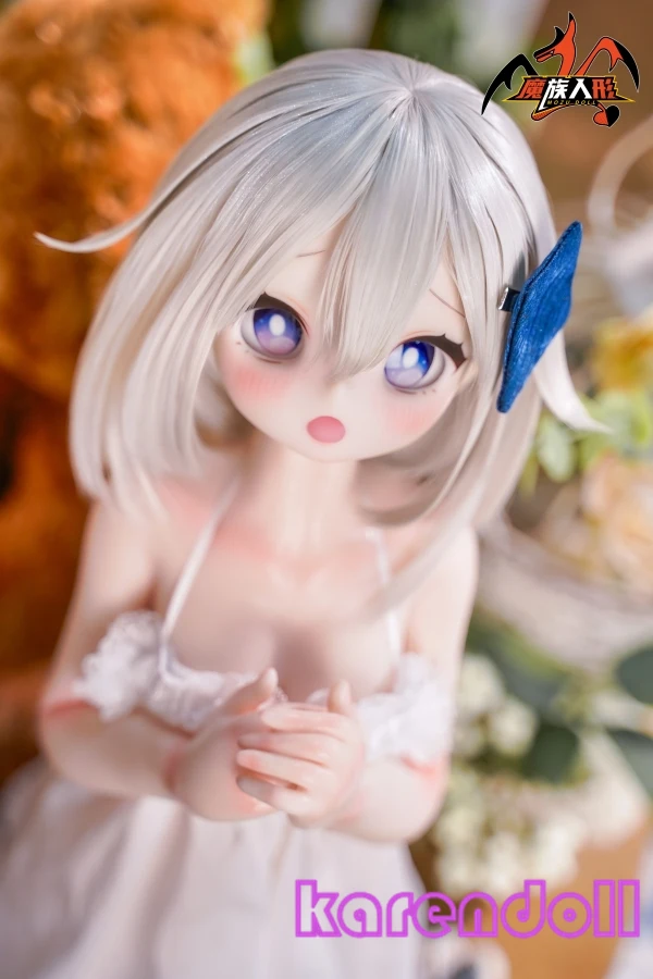 ホワイトドレス姿 Tiny Moe 可愛い ラブドール 65cm 最新 mozudoll 軽量ミニオナホドール PVC頭TPE身 アニメ ダッチ人形